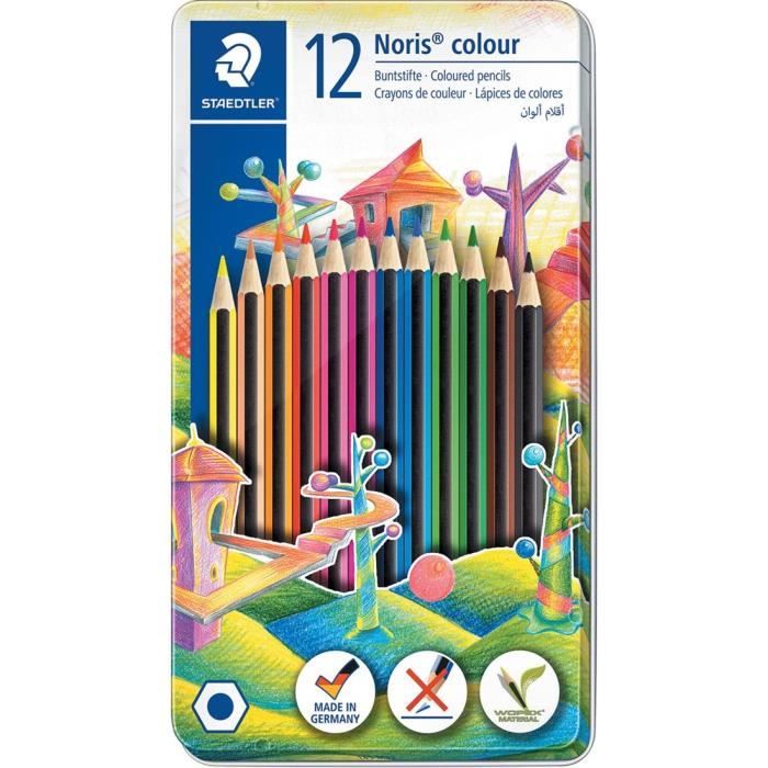 Crayons de couleurs STAEDTLER 12 pièces WOPEX Corps hexagonal Ergonomique Cdiscount