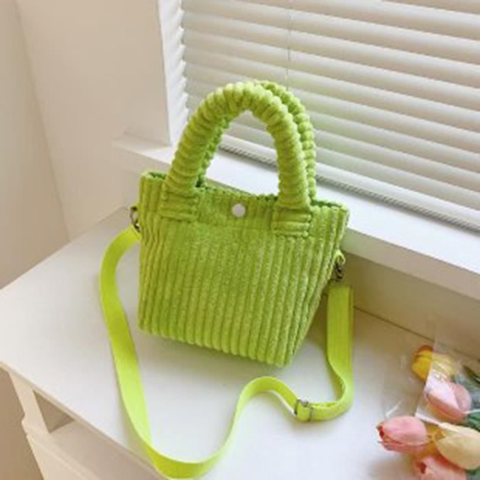 Sac à Main Femme Bandoulière En Velours Côtelé Blanc - Léger, Tendance, Neuf Avec étiquettes