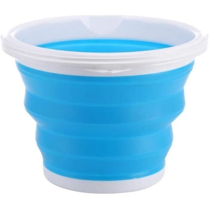 Seau Pliable Ghazpmuk 5L - Silicone Portable Pour Nettoyage, Camping & Pêche