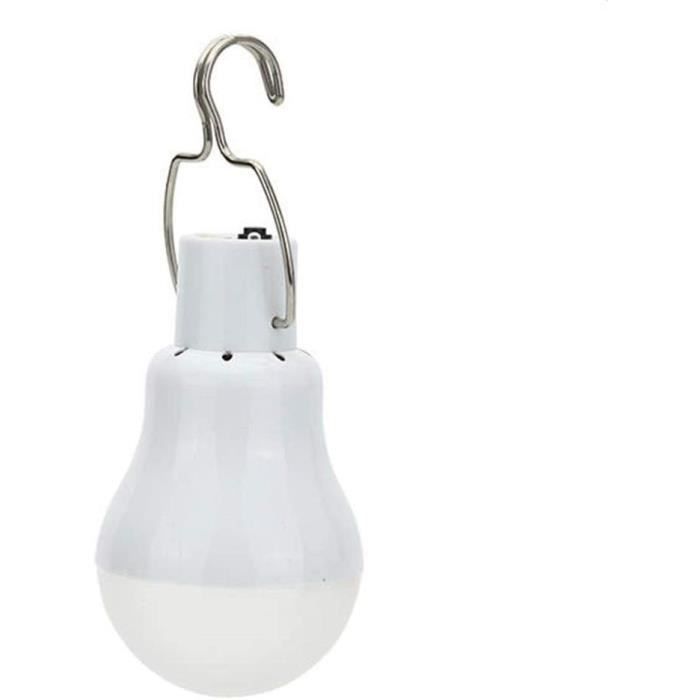 Lampe Ampoule LED Solaire Rechargeable, Pour Camping Tente, Intérieur/Extérieur