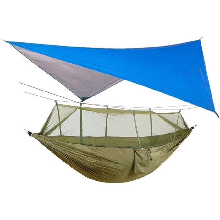 Hamac Double Camping GEARUP – Parachute Nylon Bleu – Portable 500 Lbs