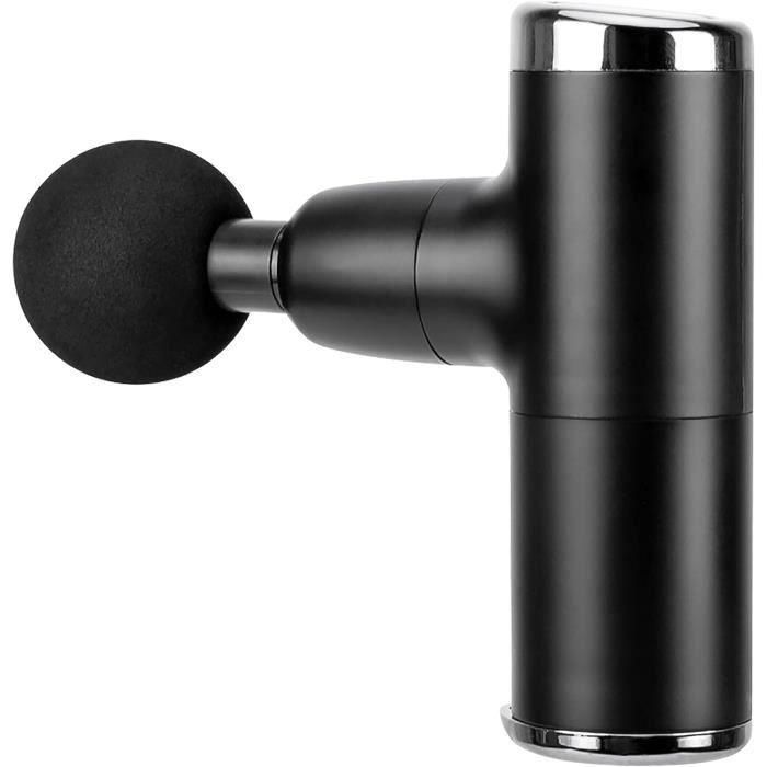 Pistolet De Massage Musculaire 30 Vitesses - Type Theragun Mini, 6 Têtes, Noir