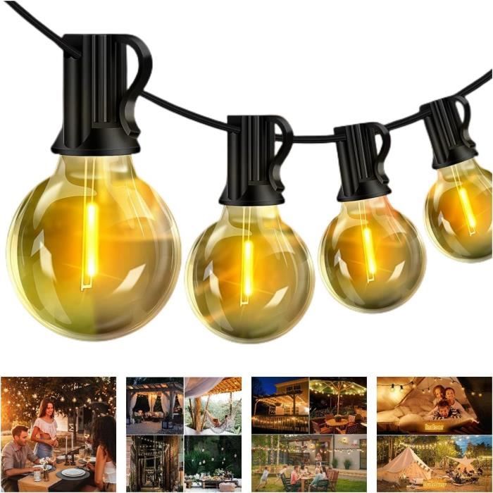Guirlande Lumineuse Extérieure 20 M 200 LEDs - IP44 étanche, Télécommande, 8 Modes, Minuterie, Blanc Chaud