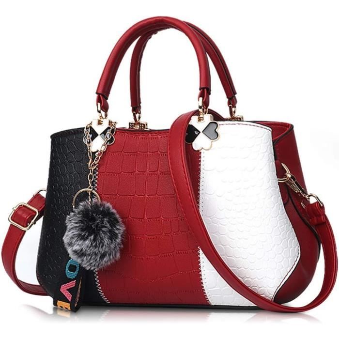 Sac à Main Femme Bandoulière NICOLE & DORIS - Petit Sac Cartable En PU Cuir, Dimensions 23x6x15 Cm, Bandoulière Réglable 120 Cm, Couleur Blanc