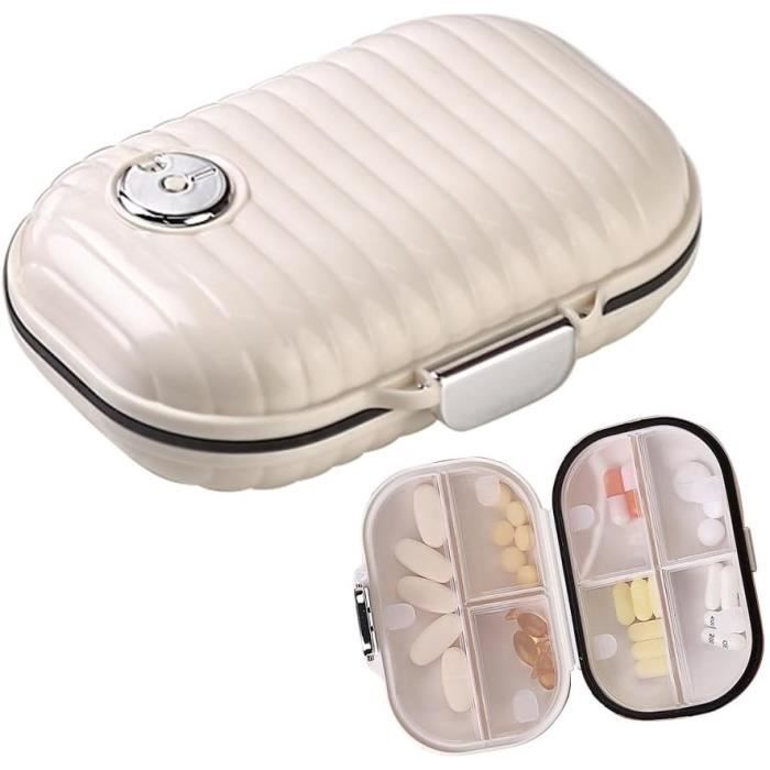 Pilulier Semainier Voyage AM/PM - 7 Compartiments Ronds - Néoprène Noir - Marque Yaklim - Neuf