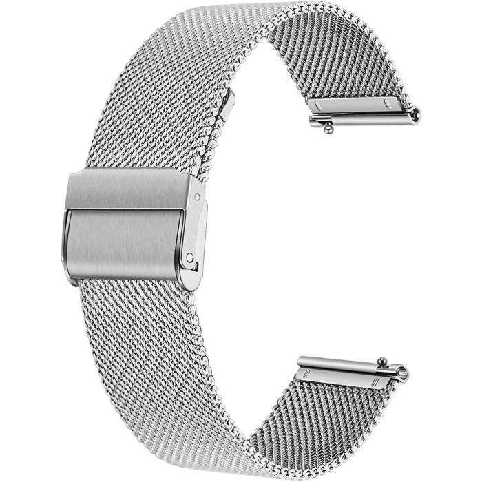 ANNEFIT Bracelet Montre Métal Acier Inoxydable 316L Maille Milanaise Avec Boucle Déployante Et Libération Rapide 18mm 20mm 22mm