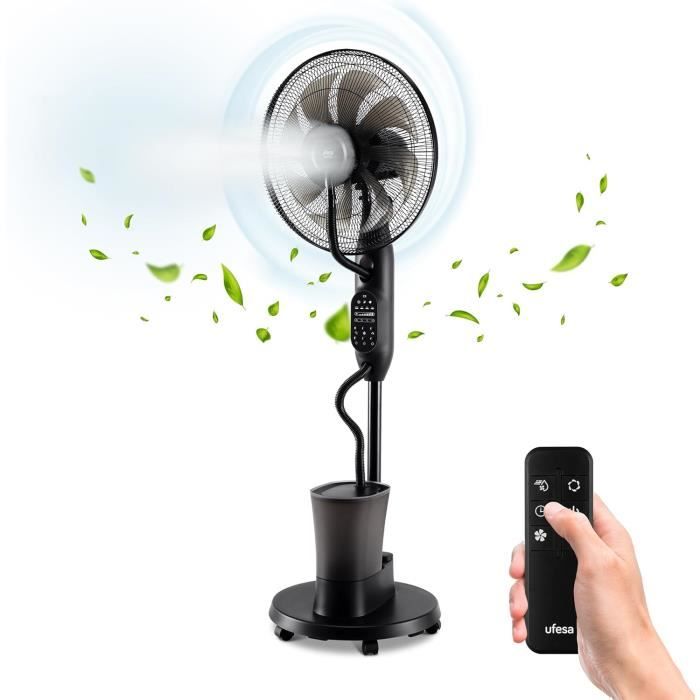 Ufesa Mist Fan VNDC Ventilateur BrumisateurUltra SilencieuxTélécommande3 ModesMinuterie9 Vitesses40cm de Diamètre8 Pales6 - Ufesa