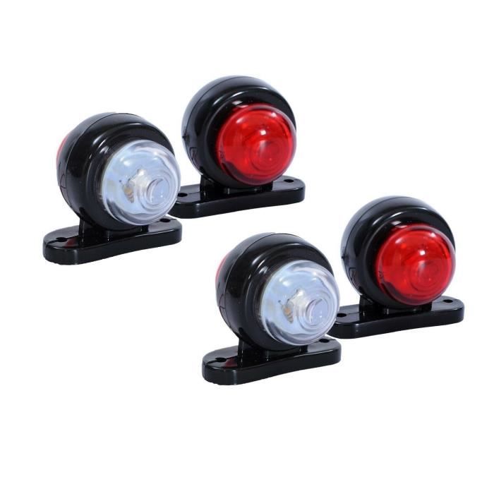 4 X 12V Rouge Blanc Petit LED Feux de Gabarit Camion Caravane Remorques