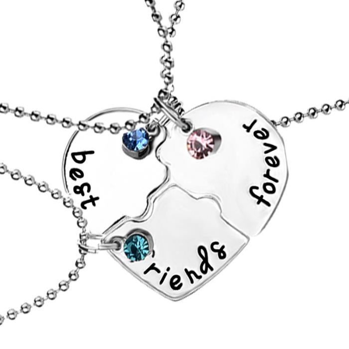 Collier Meilleure amie pour Filles//Gar/çons Pendentif Licorne cr/ème glac/ée Argent Collier damiti/é Best Friends 2 Parties Cadeaux