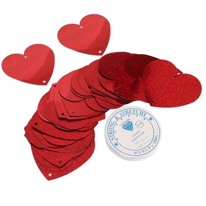Lot De 50 Boutons Cœur Rouge 6 Mm - Pour Scrapbooking, Couture, Décoration - Plastique