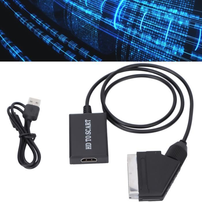 Adaptateur Péritel (SCART) Vers HDMI - Transforme Signal Composite/audio En HD Pour TV Moderne