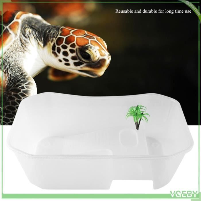 Comparer les prix de Aquarium en plastique - V GEBY - Petit Réservoir De Poissons - Blanc - Tortue - 40*23*13cm - Rectangulaire