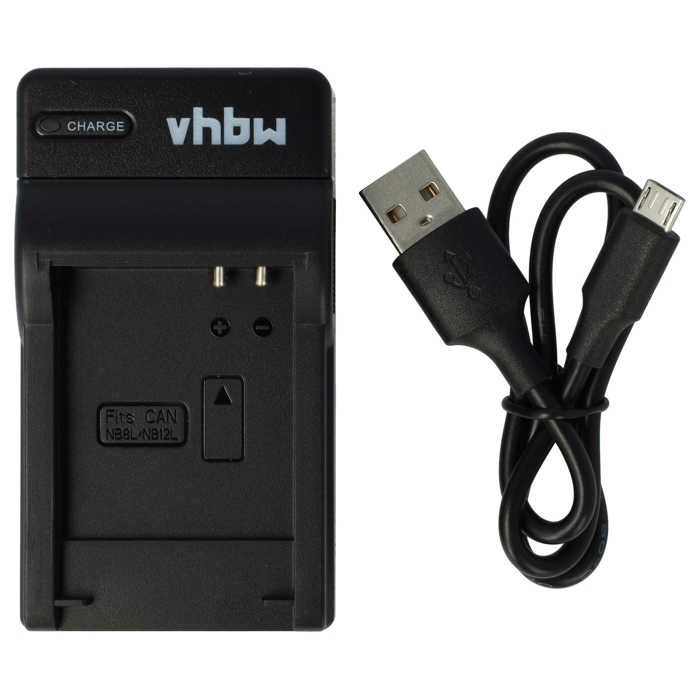 Vhbw Chargeur USB de batterie compatible avec Canon NB-12L, NB-8L batterie appareil photo digital, DSLR, action cam