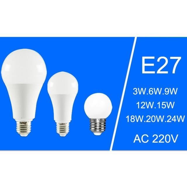 AMPOULE HALOGENE,E27 AC 220V-18W-Cold White--Ampoule LED E14, lampe à haute  luminosité, blanc chaud-blanc froid, E27, AC220V, 240V, - Cdiscount Maison