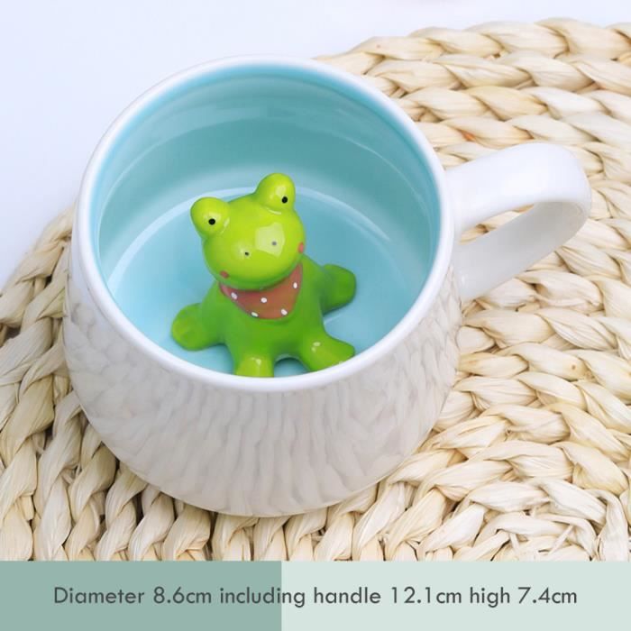 Tasse à café en céramique, avec cuillère en acier inoxydable,Kawaii