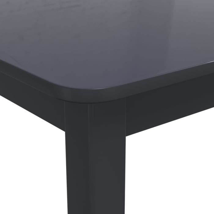 zerodis table de salle à manger noir 114x71x75 cm bois d'hévéa massif re388