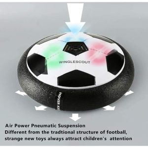 Playtastic Ballon De Football Aéroglisseur Avec 2 Buts à Ventouse - LED, Batterie Rechargeable, Glisse Sur Coussin D'air