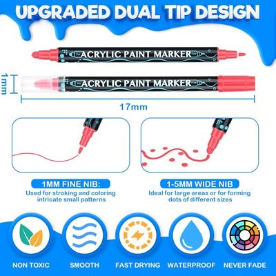 Marqueurs De Peinture Acrylique 12-48 Couleurs, Pointe à Brosse