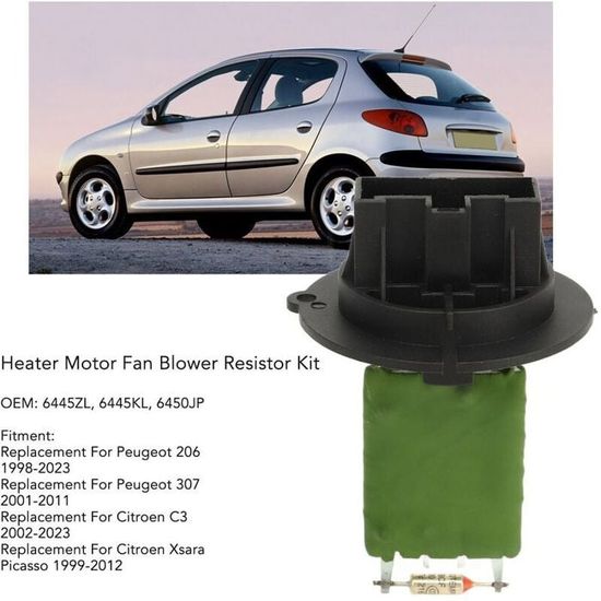 Résistance De Moteur De Ventilateur D'habitacle - Compatible Peugeot 206, 307, Citroën C3, Xsara - Référence 6450JP