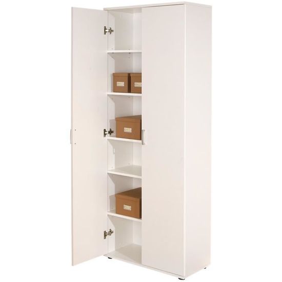Susany Armoire Haute Salle de Bain Armoire de Rangement Blanc 25x25x170 cm Aggloméré
