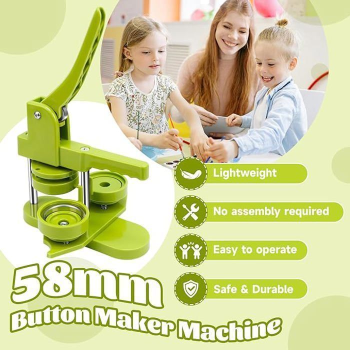 Machine à Fabriquer Des Badges 58 Mm – Presse Manuelle + 100 Pièces – Neuf