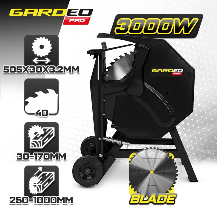 Scie A Eau Carrelage Scie à Béton électrique DAOHHFO 3000W - Lame Diamant 350mm Coupe 135mm Scie Coupe Humide