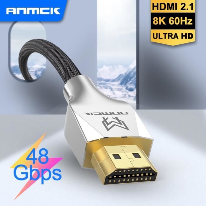 2m - Noir A128 - câble HDMI 2.1, 5m, 8K, 60Hz, 2.0, 4K, 120Hz