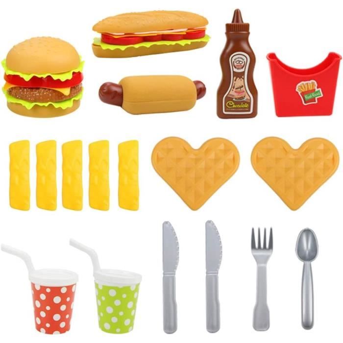 Jouet Dinette Fast-Food BUYGER - Hamburgers, Frites, Hot-Dogs - Pour Enfants 3+ Ans