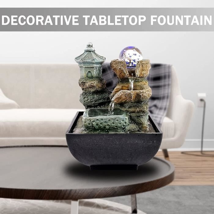 Fontaine D'intérieur Avec Lampe LED Polyrésine - DIOCHE - CASCADE