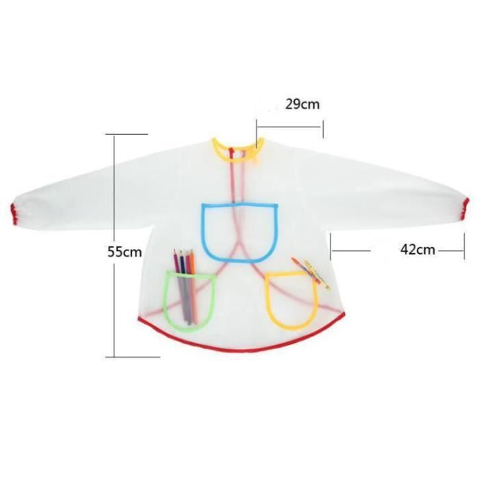 Bavoirs Manches Longues FILOWA 4 Pièces - Tablier Imperméable Lavable Pour Bébé 6 Mois à 3 Ans - Protection Repas Et Peinture