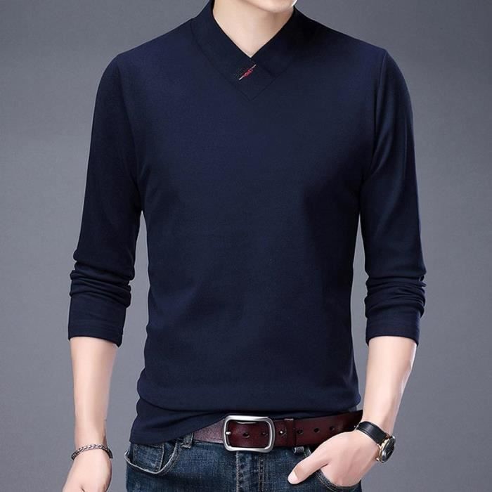 Pull Homme 1/4 Zip Col Montant - Polaire Manches Longues Slim Fit Automne Hiver - 3