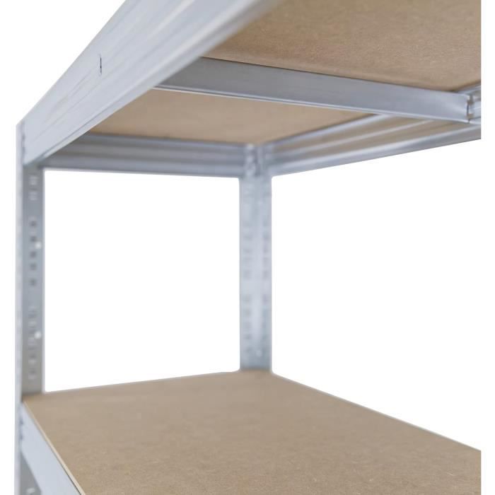 Étagère Charge Lourde 230x60x50cm - 6 Niveaux Métallique 145kg Par Niveau - Blanche