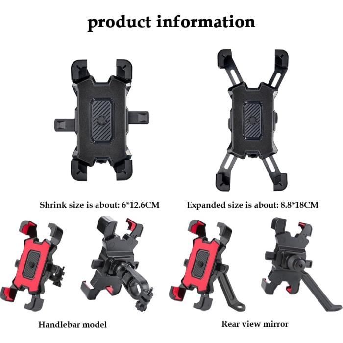 Support Téléphone Vélo/Moto Universel - Anti-vibration Et Rotation 360° Pour Smartphones 4.7-6.8"