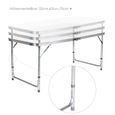 Table de Camping en Aluminium Table Pliante Table de Jardin Table Réglable en Hauteur et 4 Chaises 120X60cm-2