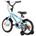 Vélo pour enfants 14 pouces Noir et bleu-AKO7370391966647-2
