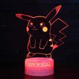 3D Pikachu Lampe Pokemon GO Veilleuse LED USB Recharge 7 Couleurs Télécommande Touch Chambre Décoration Lampe de Table Enfant Cadeau-2