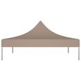 Déco Toit de tente de réception - Toile de Tonnelle 3x3 m Taupe 270 g-m² Pour Extérieur Terrasse Jardin Patio - 9214-2