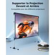 100'' Écran de Projection avec Support pour Vidéoprojecteur, Extérieur, Légère, Portable avec Sac, Projection avant et Arrière-2