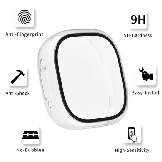 Coque Fitbit Coques Protection Fitbit Versa 4 / Sense 2 - Lot De 4 - Polycarbonate Rigide + Verre Trempé - Coloris Assortis Protection Montre