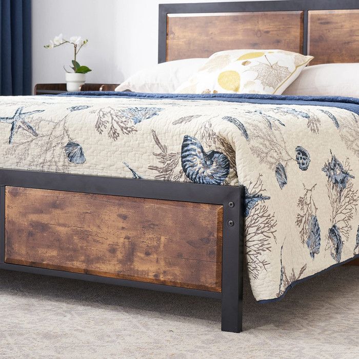 Cadre Lit Plateforme Métal Novilla 160x190cm - Avec Tête De Lit, Rangement