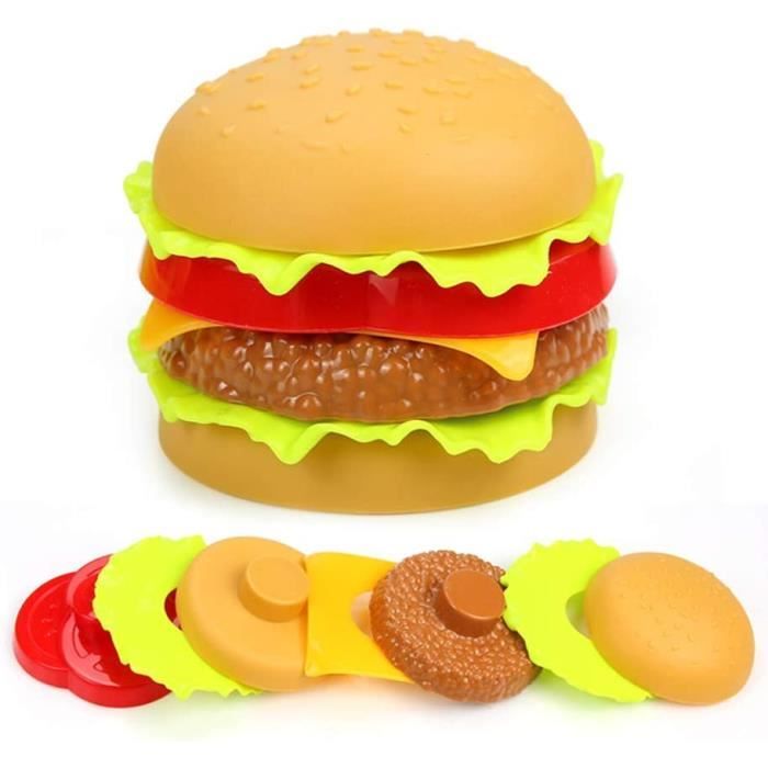 Set Dinette Enfant Fast-Food Complet – Hamburger, Frites, Hot-Dog, Gaufres Et Accessoires Cuisine Pour Jeux De Rôle 3-5 Ans