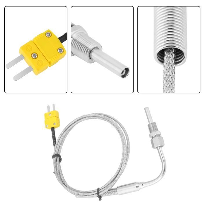 Sonde Thermocouple Type K Pour Température Gaz D'échappement - Acier Inox - Plage 0-1250°C - 1