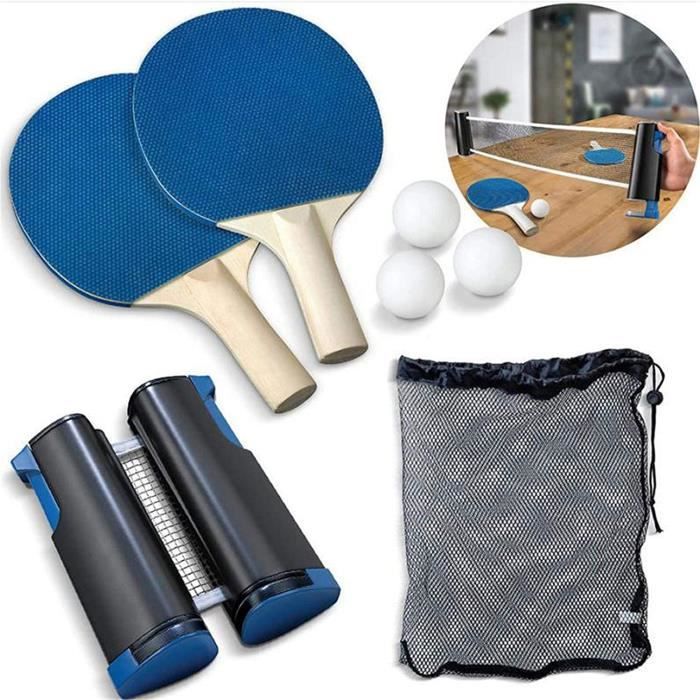 Kit De Tennis De Table Portable Hy-Pro - Filet Extensible 170 Cm, 4 Raquettes, 8 Balles, Sac - Pour Intérieur/extérieur, Enfants/adultes - 11