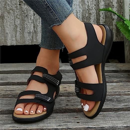 Sandales Compensées Femme Été - Semelle Épaisse Confortable Et Antidérapante - Style Bohème Avec Fleurs
