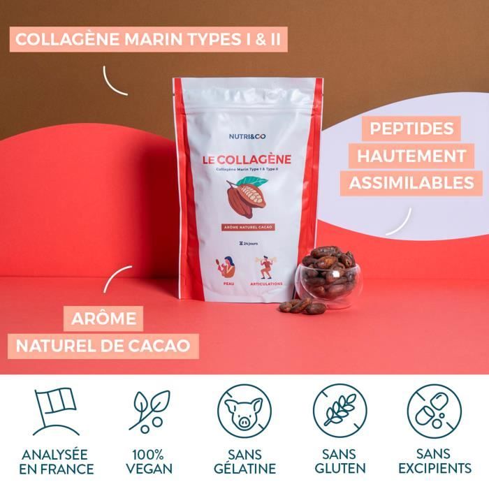 Collagène Marin Bio-disponible Types 1 & 2 + Vit C