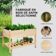 RELAX4LIFE Jardinière sur Pieds en Bois - Roues Verrouillables - Étagère de Rangement - Doublure de Protection - 120 x 59 x 84 cm-3