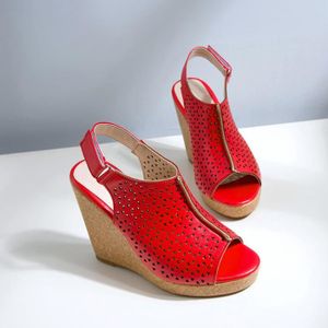 sandale femme rouge talon