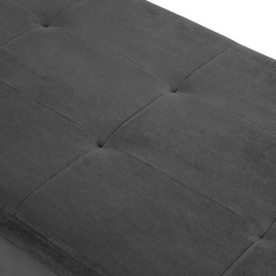 ID MARKET - Banc coffre rangement sur pied 100 cm en tissu gris clair -  Cdiscount Maison
