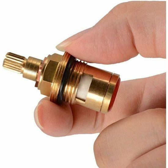 Cartouches De Robinet De Remplacement En Céramique, Disque Quart De Tour 20 Dents BSP 1/2"Fourni Avec Vis En Laiton Massif Disque En Céramique Mélangeur De Bassin De Bain Cartouche Intérieure