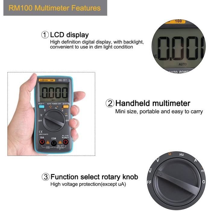 Multimètre professionnel automatique metrix numérique testeur de
